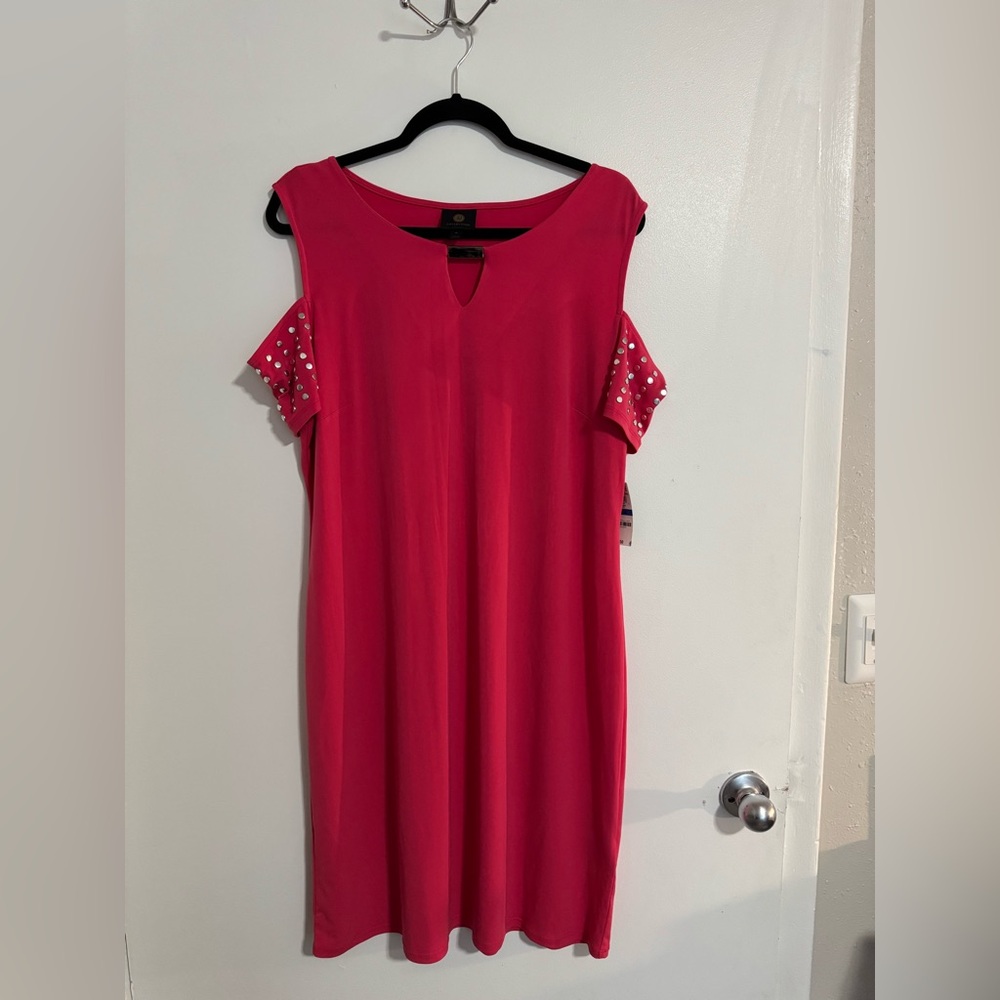 Vibrant Pink Cold Shoulder Dress